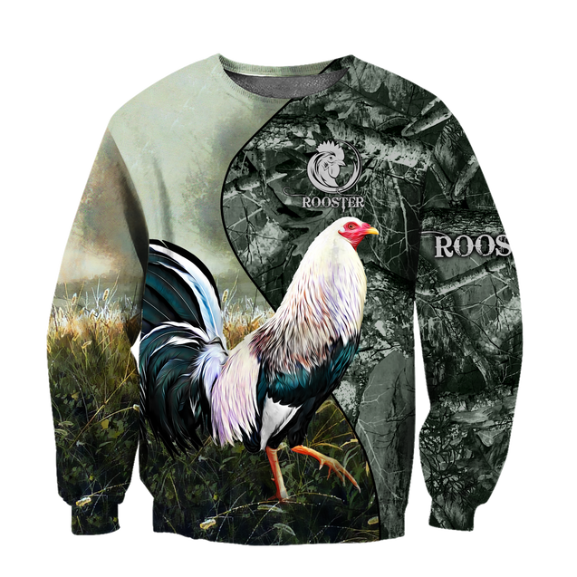 Rooster 3D All Over Printed Unisex Deluxe Hoodie ML