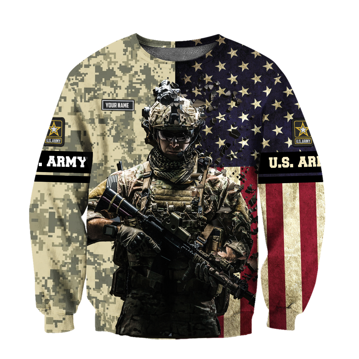 Army Customize Name 3D All Over Printed Shirts MH18112005