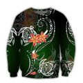 Amazing Polynesian Frangipani And Tattoo Hawaii Style Unisex Deluxe Hoodie ML