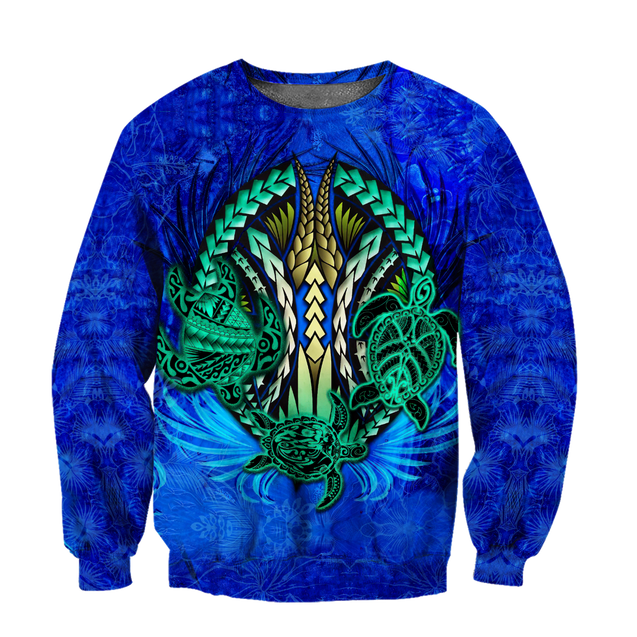 Premium Three Blue Turtles 3D All Over Printed Unisex Shirts