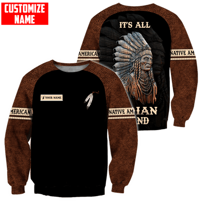 Customized name Native American 3D All Over Printed Unisex Shirts