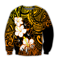 Amazing Polynesian Hibiscus And Tattoo Hawaii Style Unisex Deluxe Hoodie ML