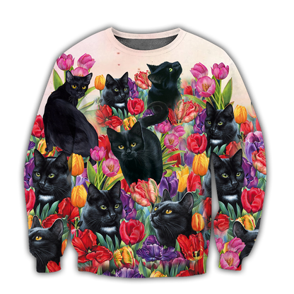 Flower Black Cats Shirts For Men And Women NTN19022104