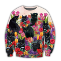 Flower Black Cats Shirts For Men And Women NTN19022104