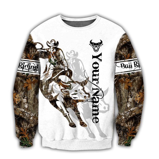 Personalized Name Bull Riding 3D All Over Printed Unisex Shirts Tattoo Ver 2