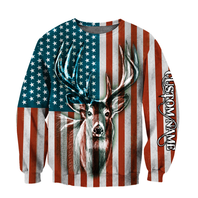 US Deer Persionalized Name 3D All Over Printed Shirts MH21052101