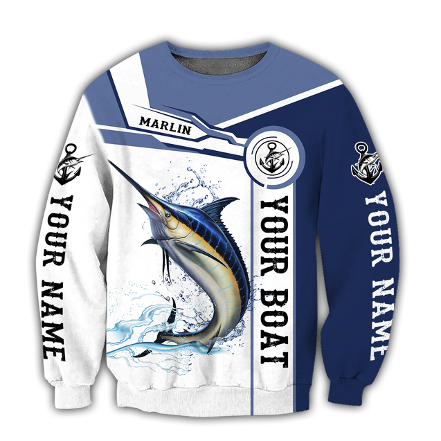 Custom name Marlin fishing Catch and Release 3D Design print shirts