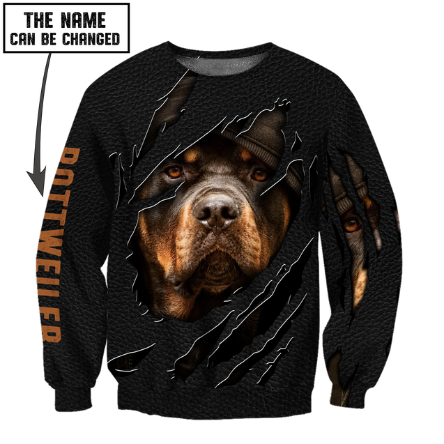 Rottweiler 3D hoodie shirt for men and women custom name ver2