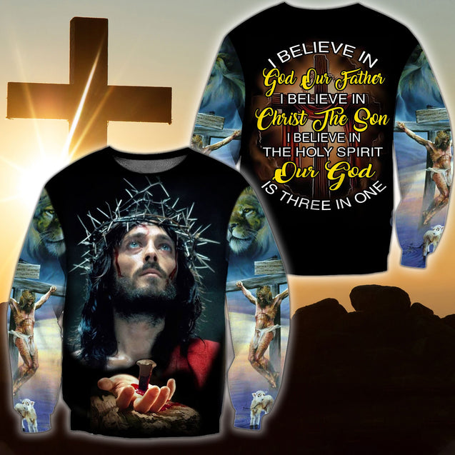 I Believe In God Jesus Christ 3D All Over Printed Shirts NTN06012005