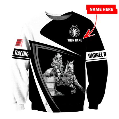 Personalized Barrel Racing 3D All Over Printed Hoodie