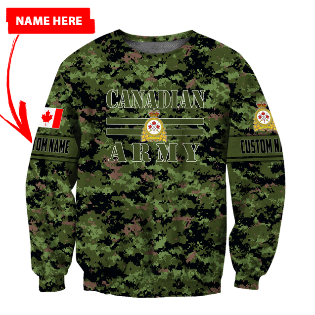 Personalized Name XT Canadian Army Pullover 3D All Over Printed Shirts PD12032104