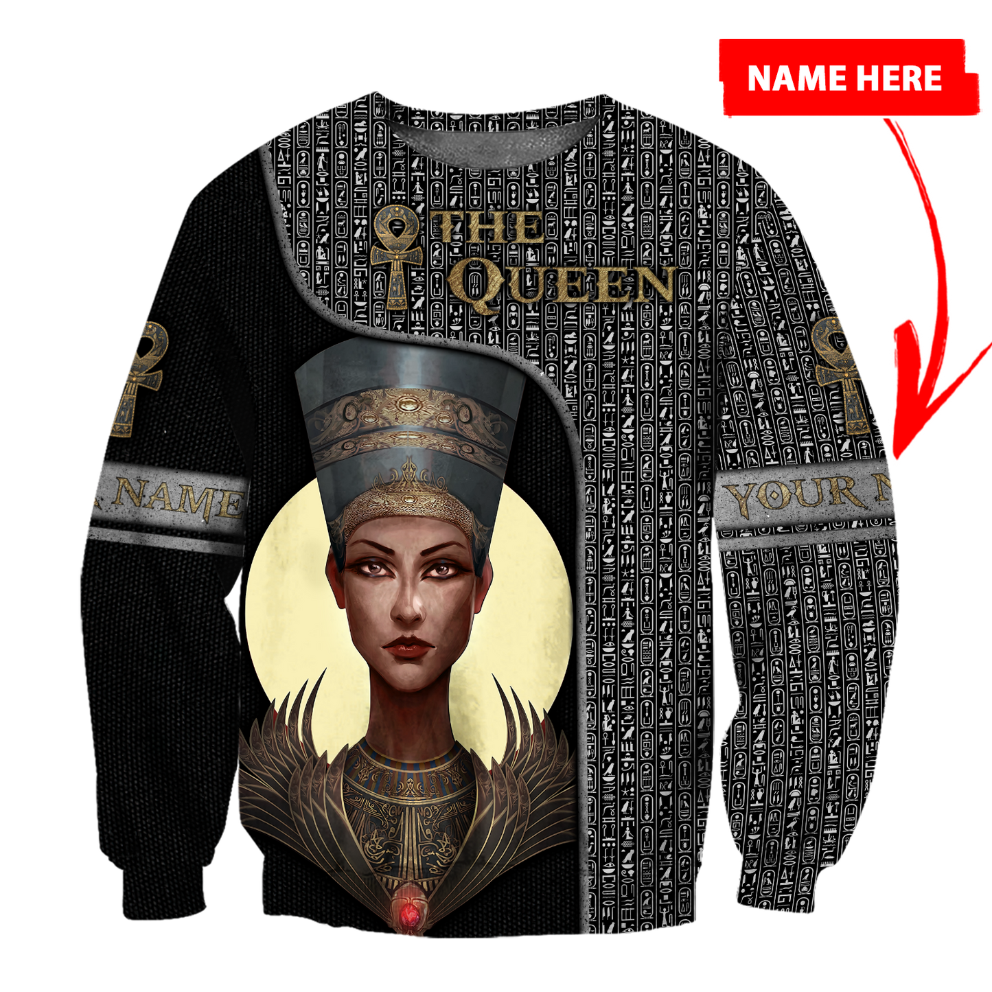 Custom name The Queen Ancient Egypt 3D design print shirts