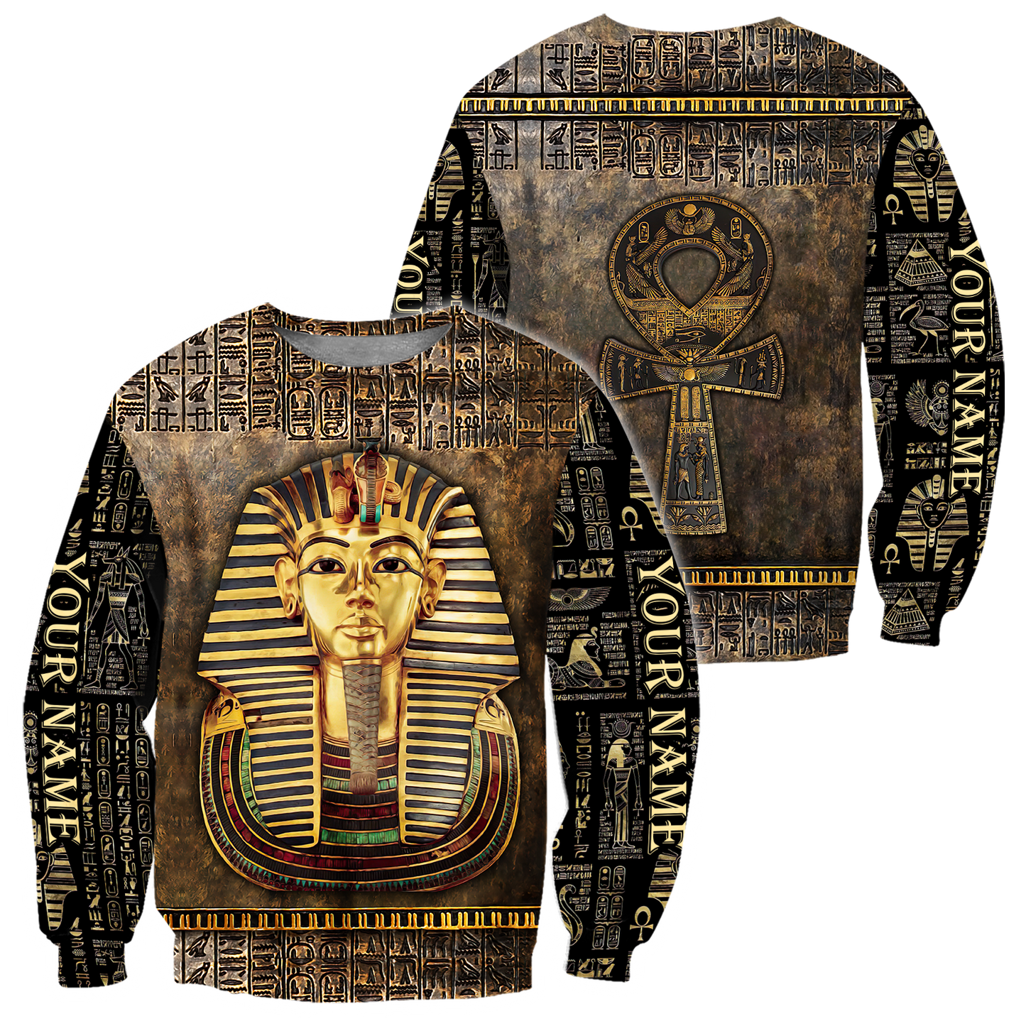 Custom name Pharaoh Ancient Egypt Ankh 3D design print shirts DQB22042103