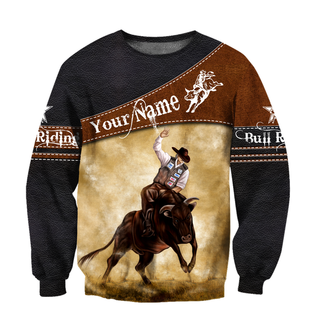 Customize Name Bull Riding 3D All Over Printed Unisex Shirts Cowboy