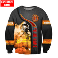 Customize Name Firefighter3D All Over Printed Combo Sweater + Sweatpant