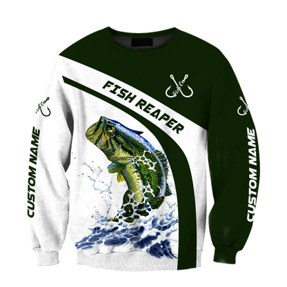 Custom name Bass fishing design 3d print shirts