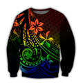 Amazing Polynesian Tattoo And Frangipani Flower Unisex Deluxe Hoodie ML