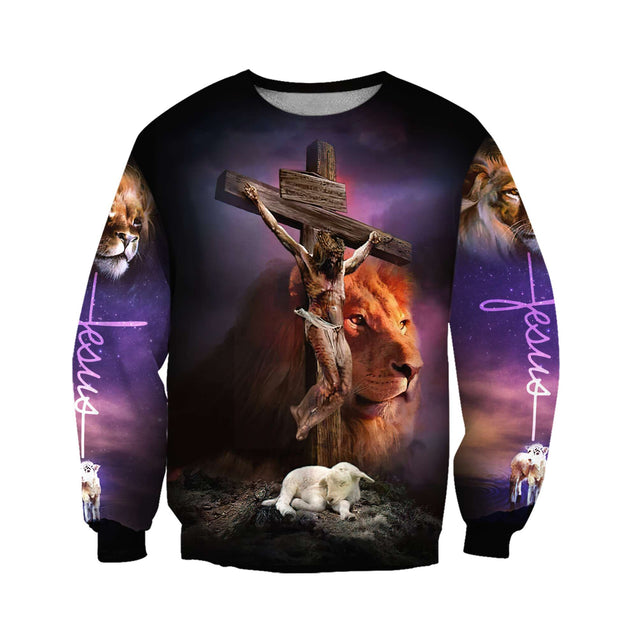 Premium Christian Jesus Lion 3D All Over Printed Unisex Shirts