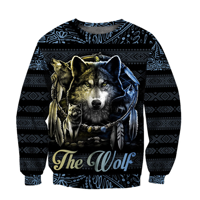 Love Wolf Native American 3D All Over Printed Shirts for Women