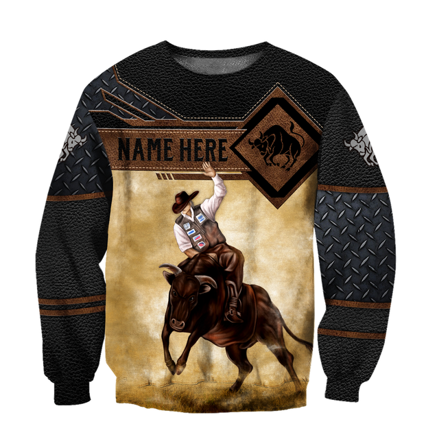 Personalized Name Bull Riding 3D All Over Printed Unisex Shirts Cowboy Up