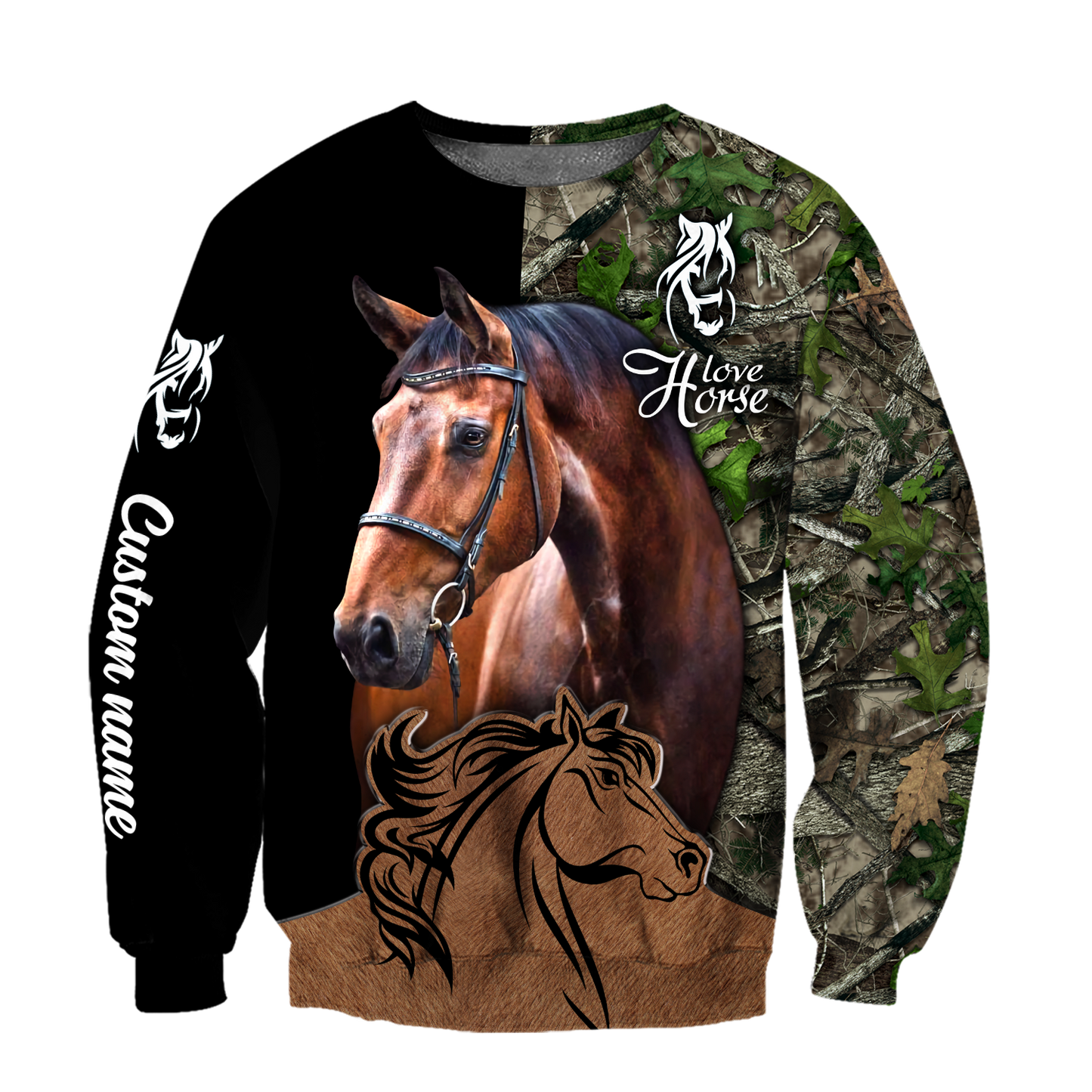 Love Horse Custom Name 3D All Over Printed Shirts