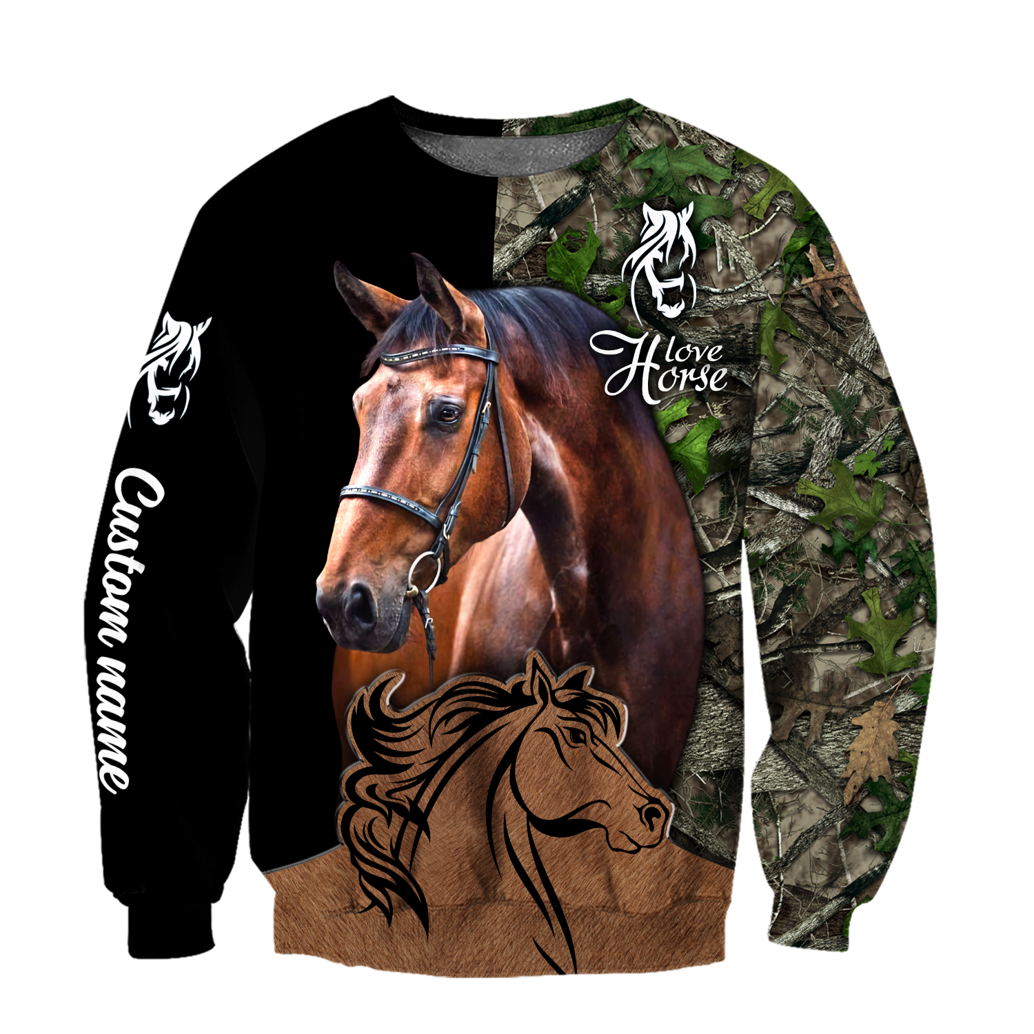Love Horse Custom Name 3D All Over Printed Shirts
