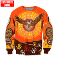 Aboriginal Eagle Flying into Sunset Custom name 3D printed winter shirts