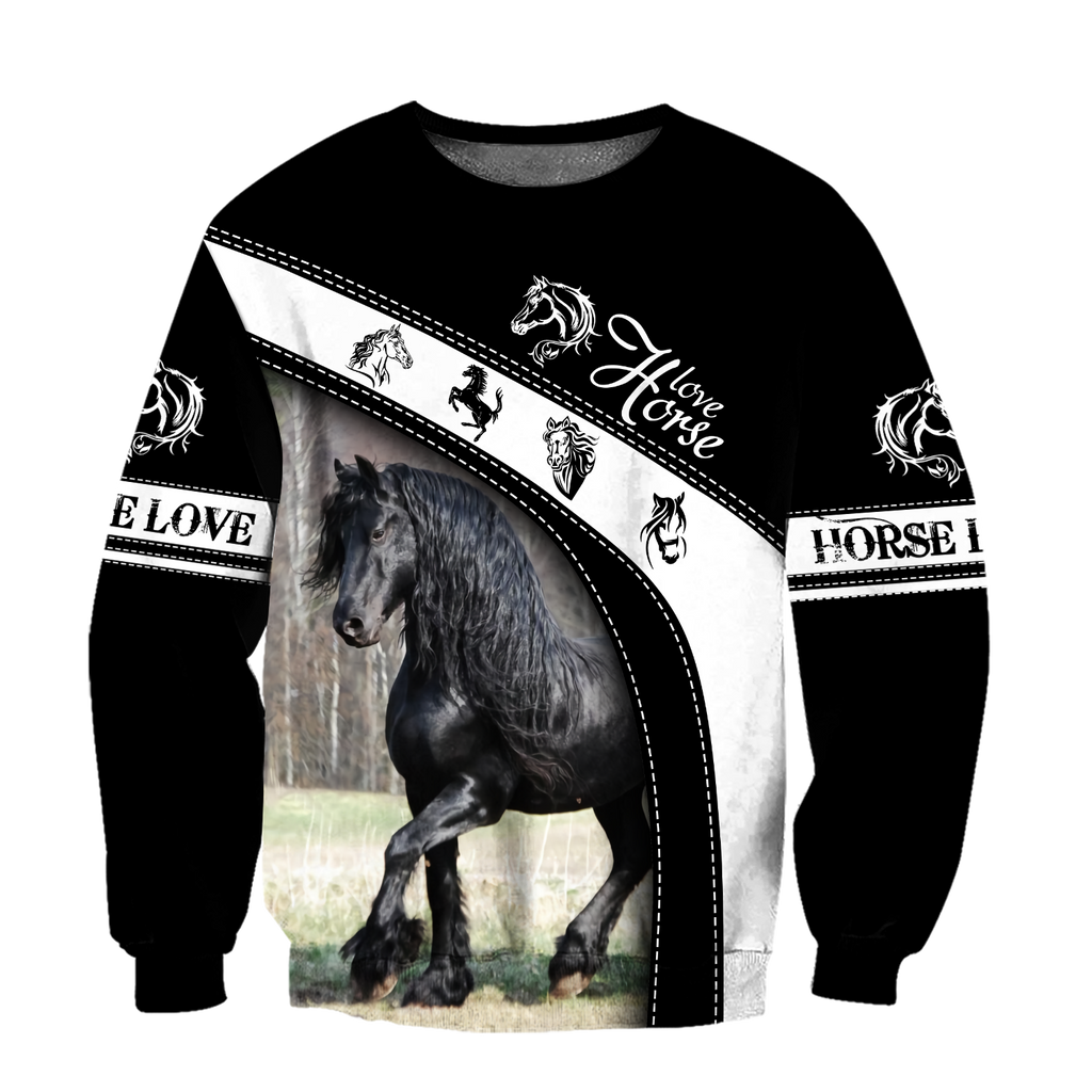 Black Horse 3D All Over Printed Shirts PD19022101