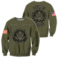 US Veteran Persionalized Name 3D All Over Printed Unisex Hoodie