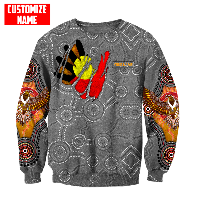 Custom name Aboriginal Australia In my heart Indigenous Painting Art 3D shirts