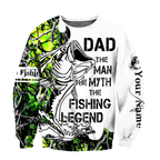 Custom name Dad Bass fishing Tattoo 3D print shirts