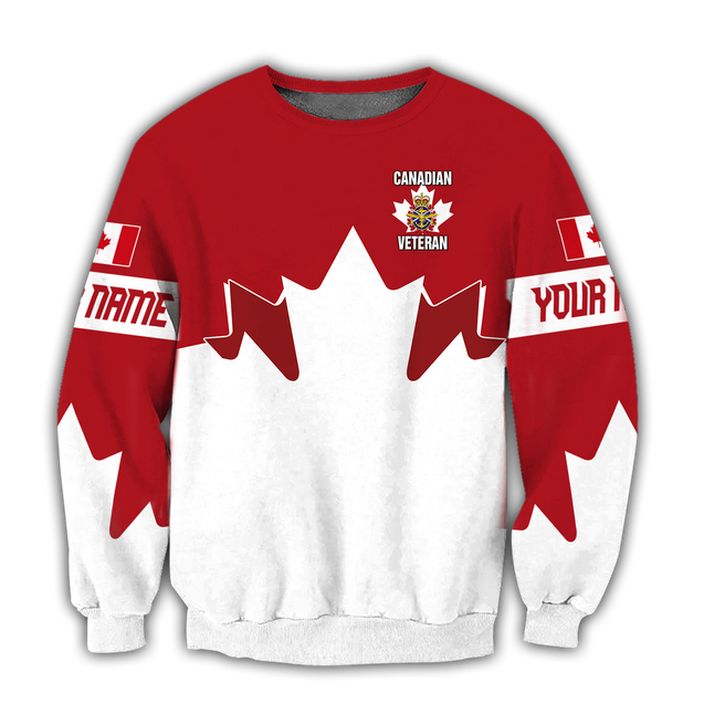 Personalized Name XT Canadian Veteran Pullover 3D All Over Printed Shirts NTN04032104