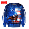 Personalized Name Horse Racing 3D All Over Printed Unisex Shirts American Rider