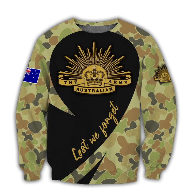 Anzac Day Lest We Forget Australian Army Camo 3D Printed Unisex Shirts TN