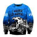 Master Baiter fishing custom name blue design 3d print shirts