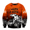 Master Baiter fishing custom name orange design 3d print shirts