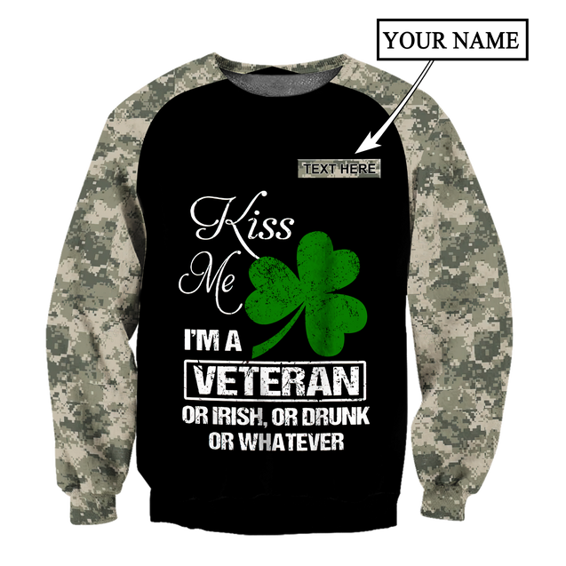 Irish Veterans - Persionalized Name 3D Hoodie Shirt For Men And Women