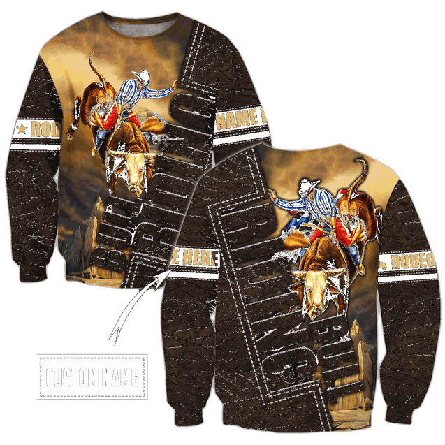 Customize Name Bull Riding 3D All Over Printed Unisex Shirts Bull Rider