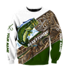 Custom name Bass Fishing camo 3D print shirts