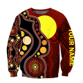 Custom name Aboriginal Flag Circle Dot Painting Art 3D design shirts