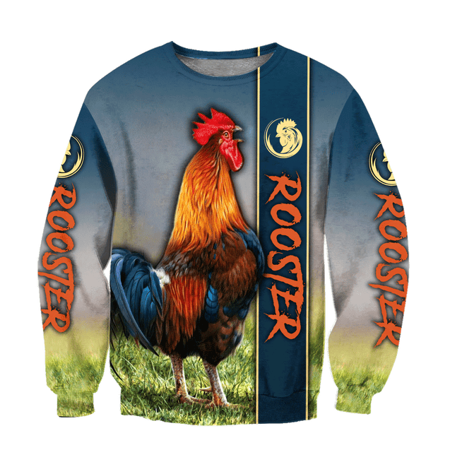 Rooster 3D All Over Printed Unisex Deluxe Hoodie ML