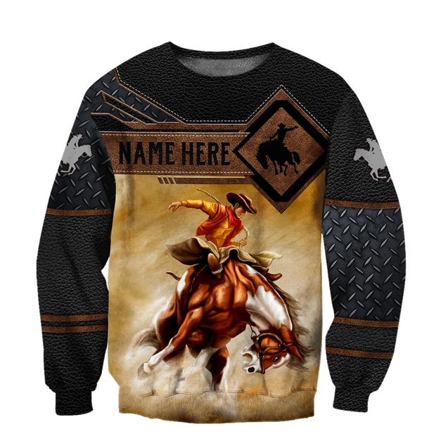 Personalized Name Rodeo 3D All Over Printed Unisex Shirts Bronc Riding Ver 2