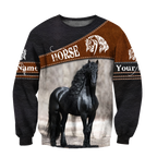 Black Horse Persionalized 3D All Over Printed Shirts