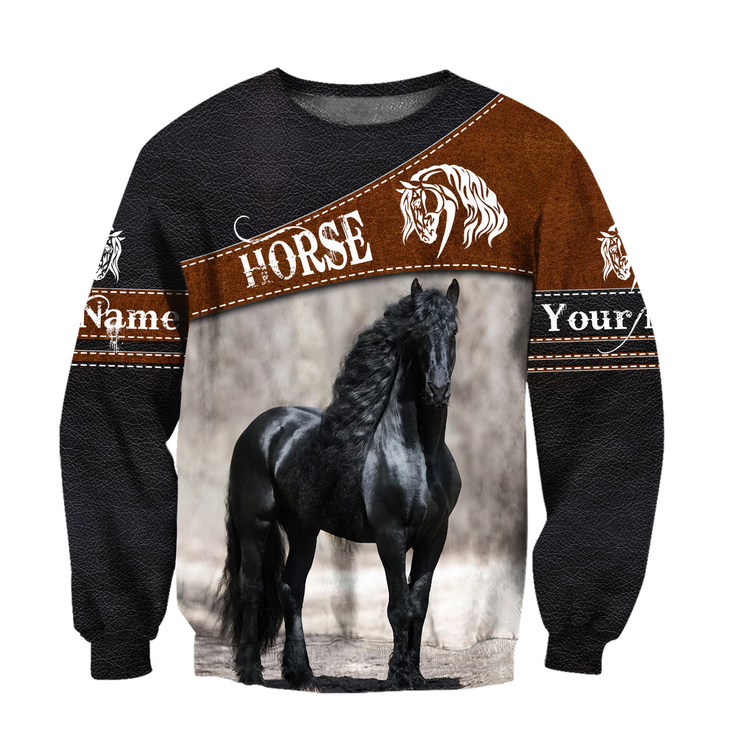 Black Horse Persionalized 3D All Over Printed Shirts