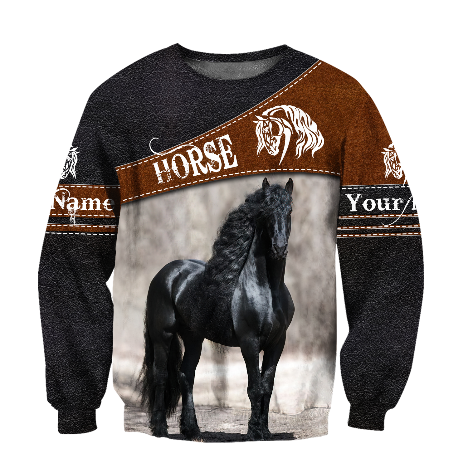 Black Horse Persionalized 3D All Over Printed Shirts