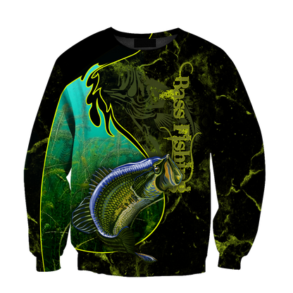 Bass fishing underwater Yinyang camo 3d print shirts