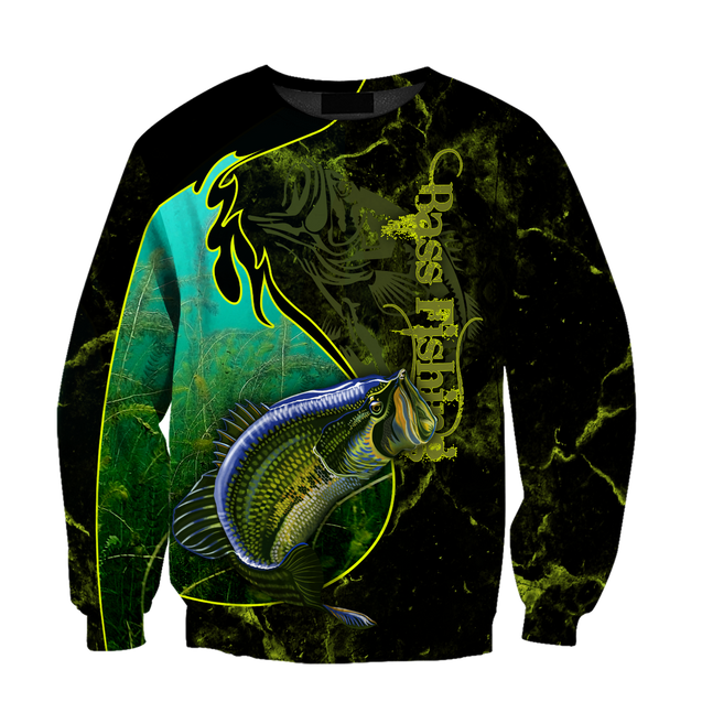 Bass fishing underwater Yinyang camo 3d print shirts