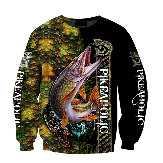 Fishaholic Northern Pike Fishing camo unisex 3d all over printed shirts