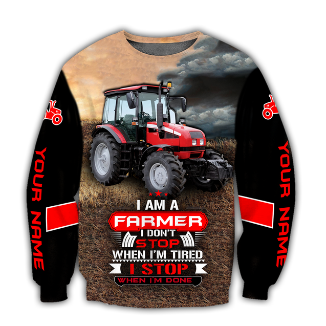 3D All Over Printed Tractor  Red  Unisex Shirts Custom Name XT NTN20022103