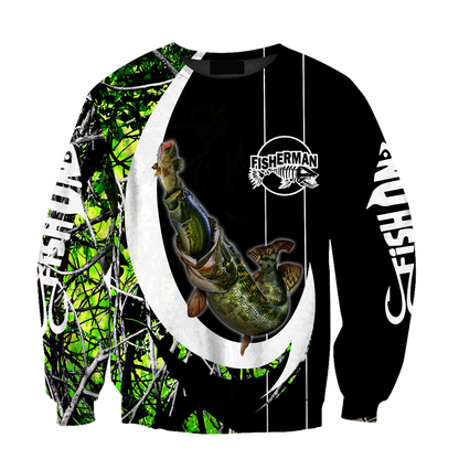 The great fish eats the small Green Camo Hook 3d print shirts